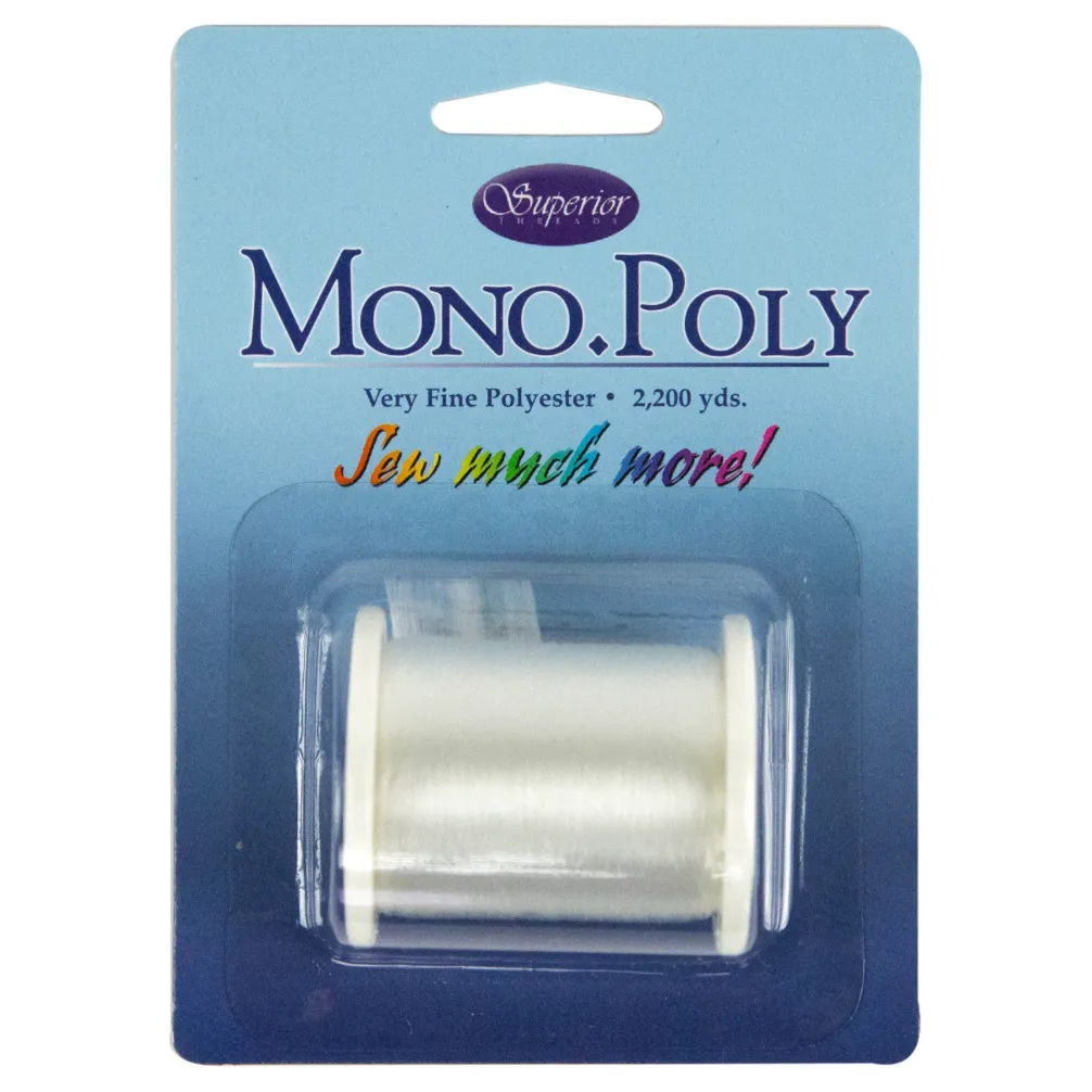 Superior Threads ~ MonoPoly Invisible Polyester Thread .004mm 2200yds ~ Clear